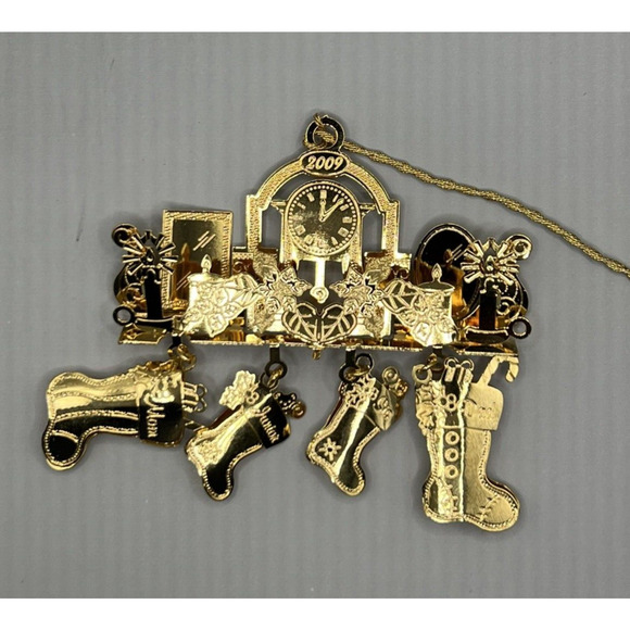 2009 DANBURY MINT‎ ANNUAL GOLD CHRISTMAS ORNAMENT HOLIDAY MANTLE - Picture 1 of 2